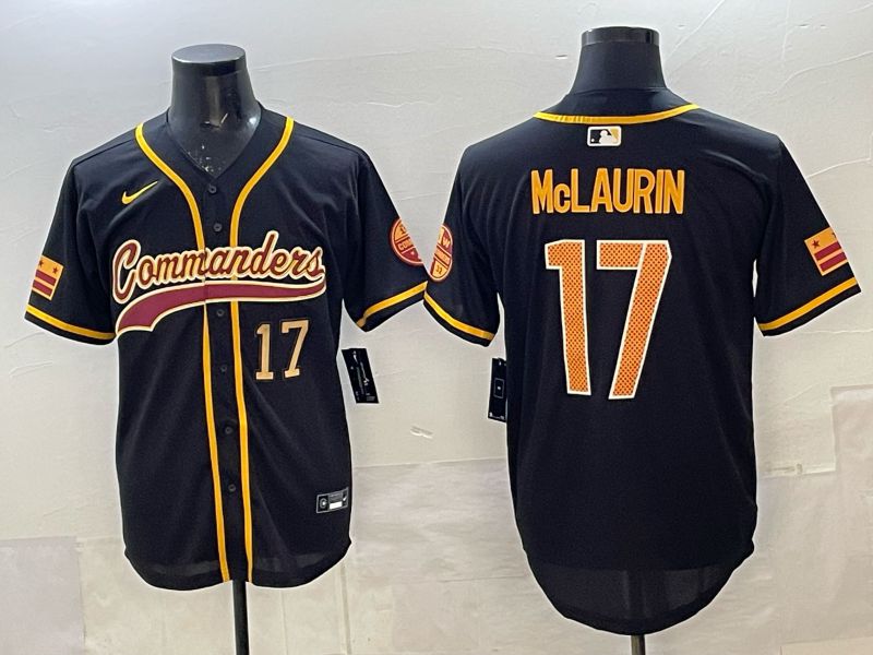 Men 2025 Nike Washington Commanders #17 Mclaurin Black 3th generation Joint Name Limited NFL Jersey 004->washington commanders->NFL Jersey